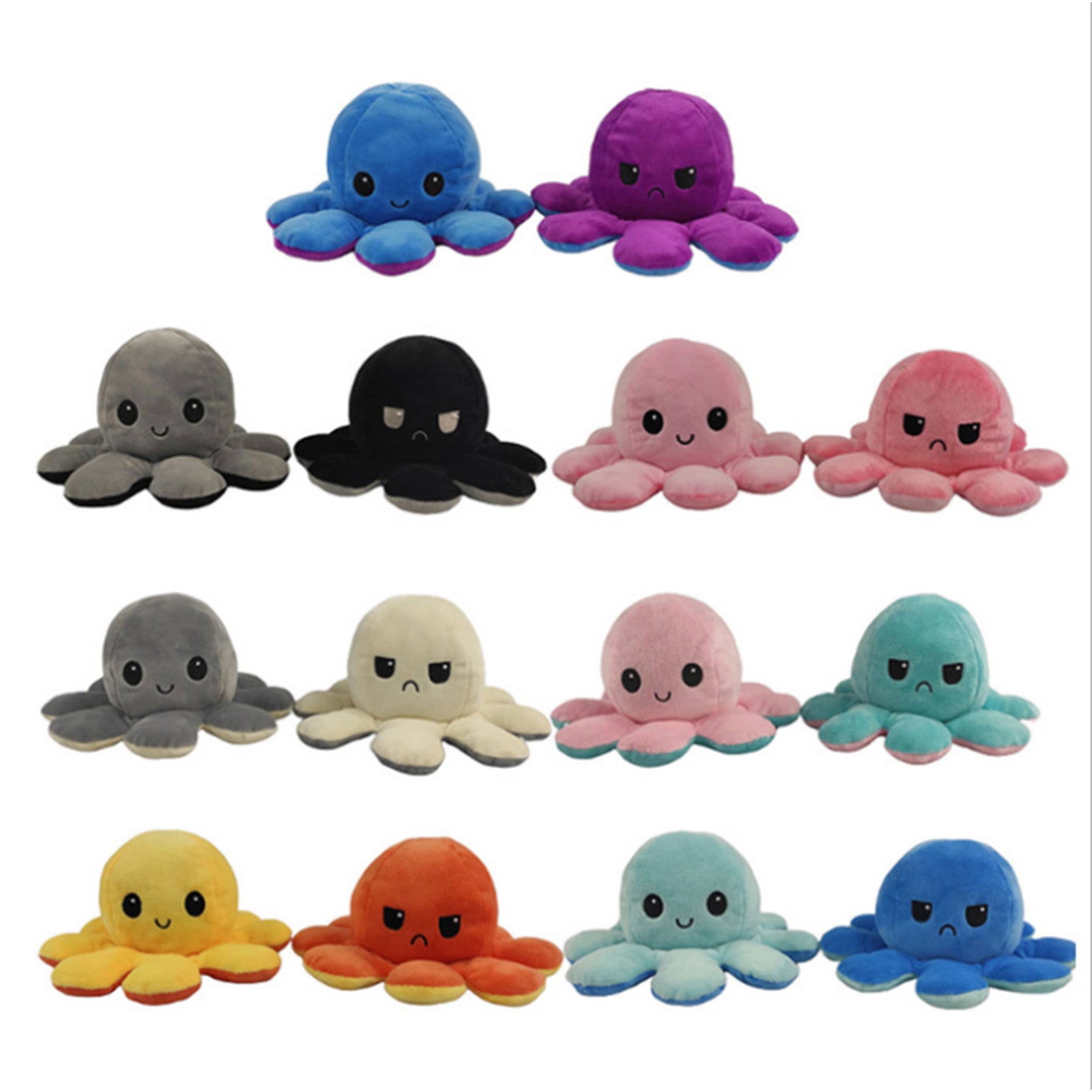 Reversible Octopus Plush – Switch Between Happy and Sleepy!