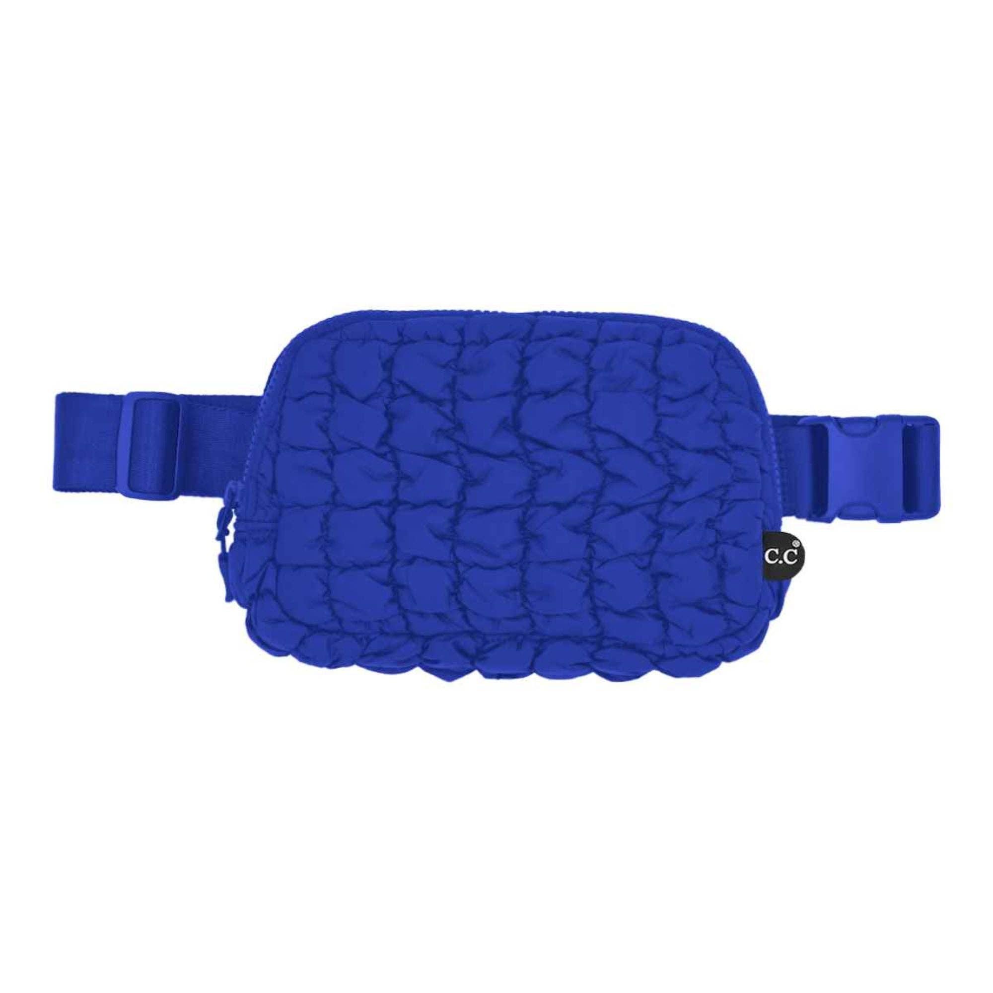 Tina Puffer Quilted Fanny Pack: Blue