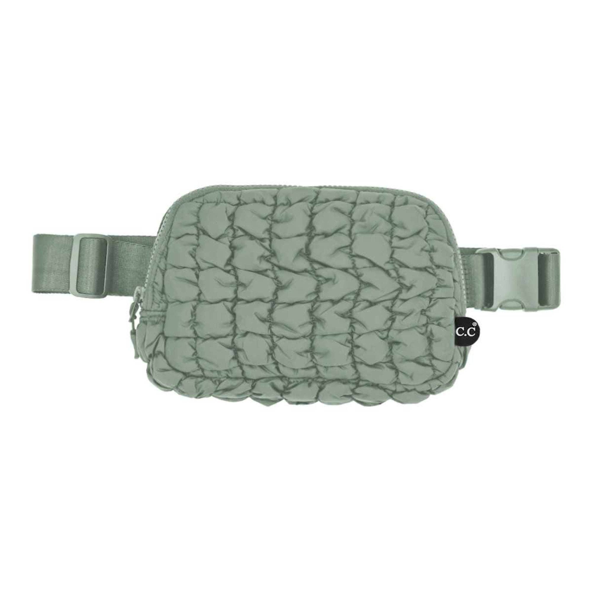 Tina Puffer Quilted Fanny Pack: Sage