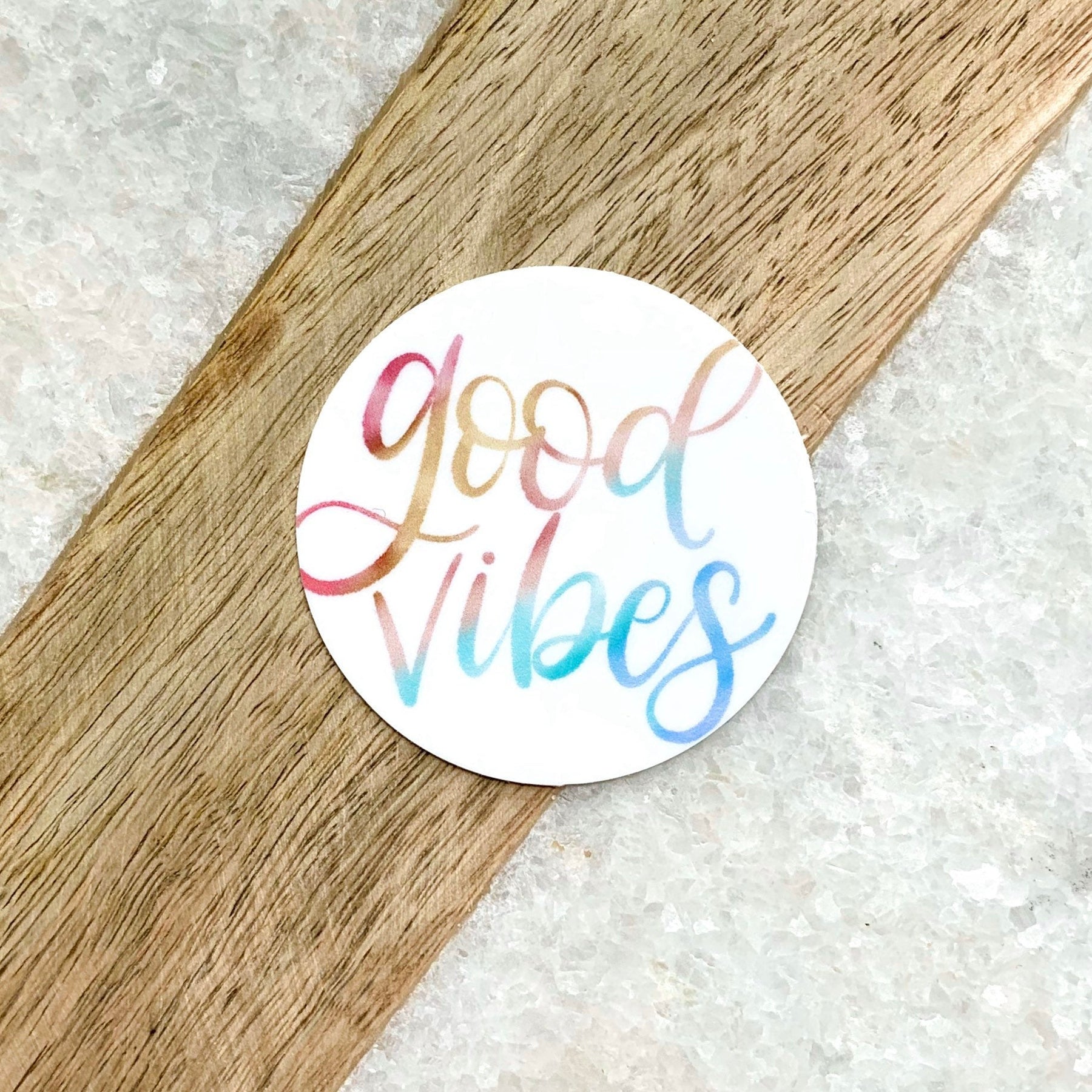 Good Vibes Waterproof Vinyl Sticker, 2x2"